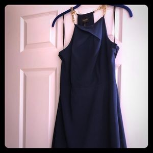 NEW Laundry Navy gold chain racerback dress